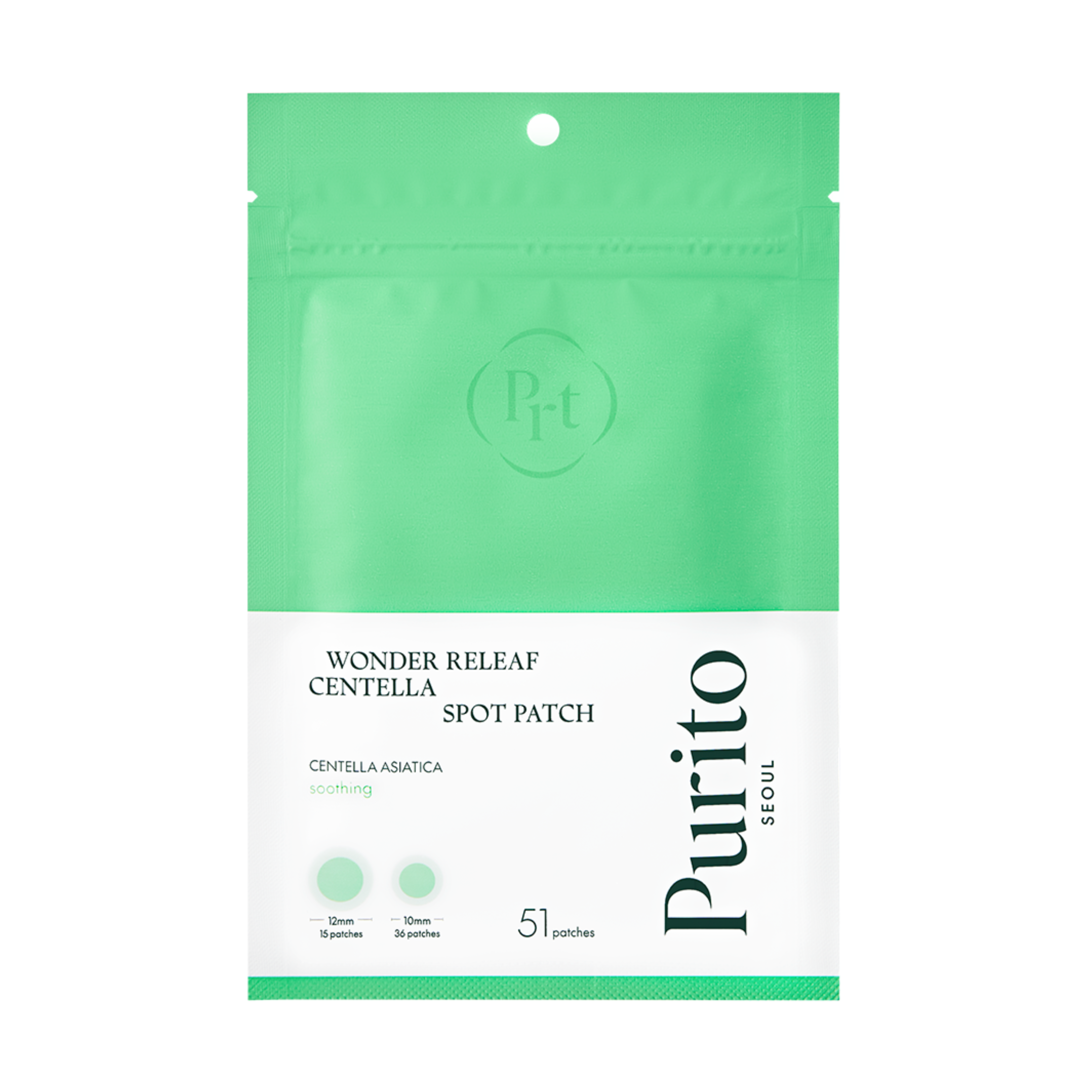 PURITO Seoul Wonder Releaf Centella Spot Patch pleistriukai spuogams